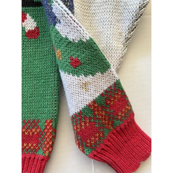 Vintage 90s Bonnie Noble Women's Size M Ugly Christmas Cardigan Button Sweater - Picture 3 of 12